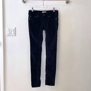 Free People Navy Blue Velour Jeans Size 25